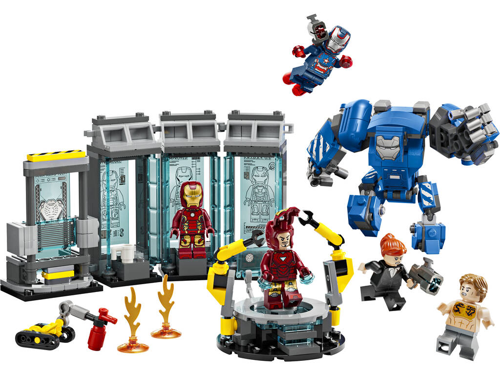 Lego Marvel Laboratorio de Iron Man Sala de Armaduras