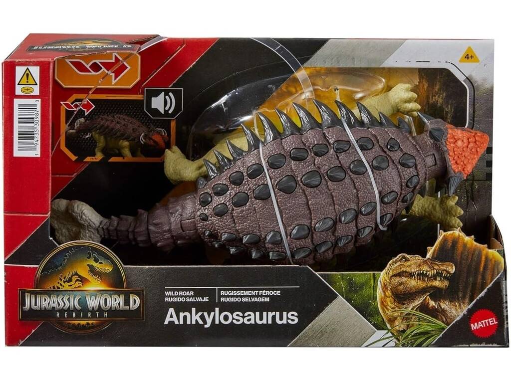 Jurassic World Rebirth Figura Ankylosaurus Rugido Salvaje