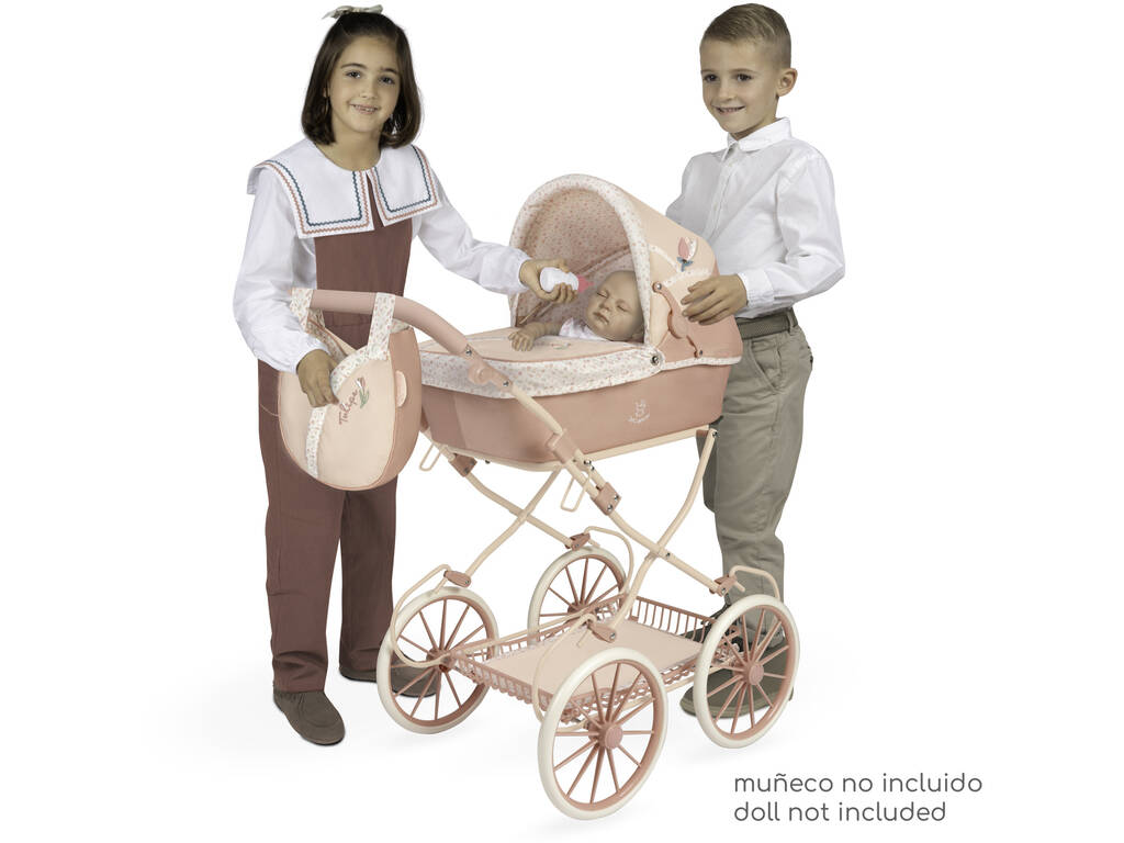 Tulipe Chariot pliable pour poupées avec parasol et sac