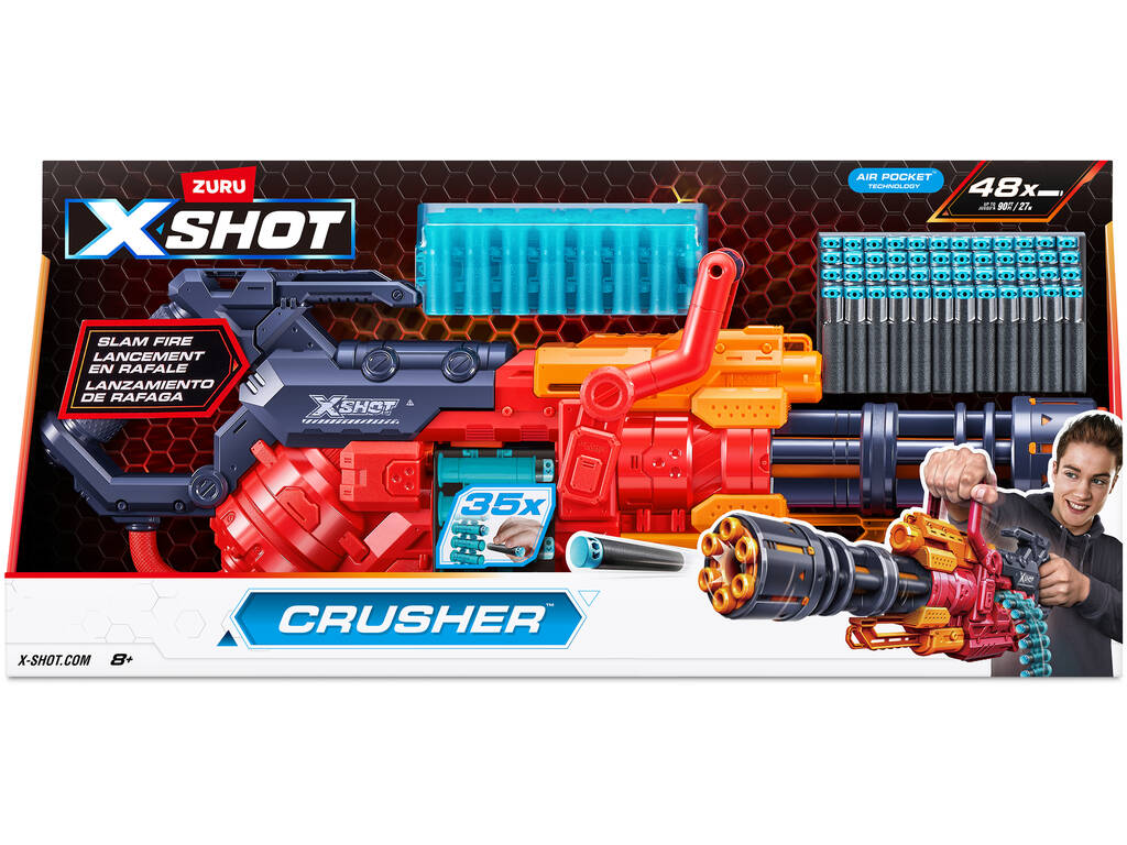 Zuru X-Shot Lanceur Crusher avec 48 fléchettes