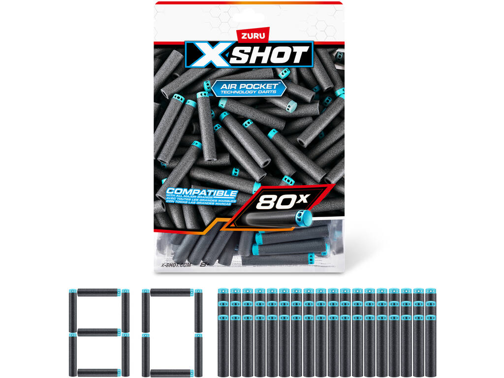 Zuru X-Shot Pack de 80 fléchettes en mousse