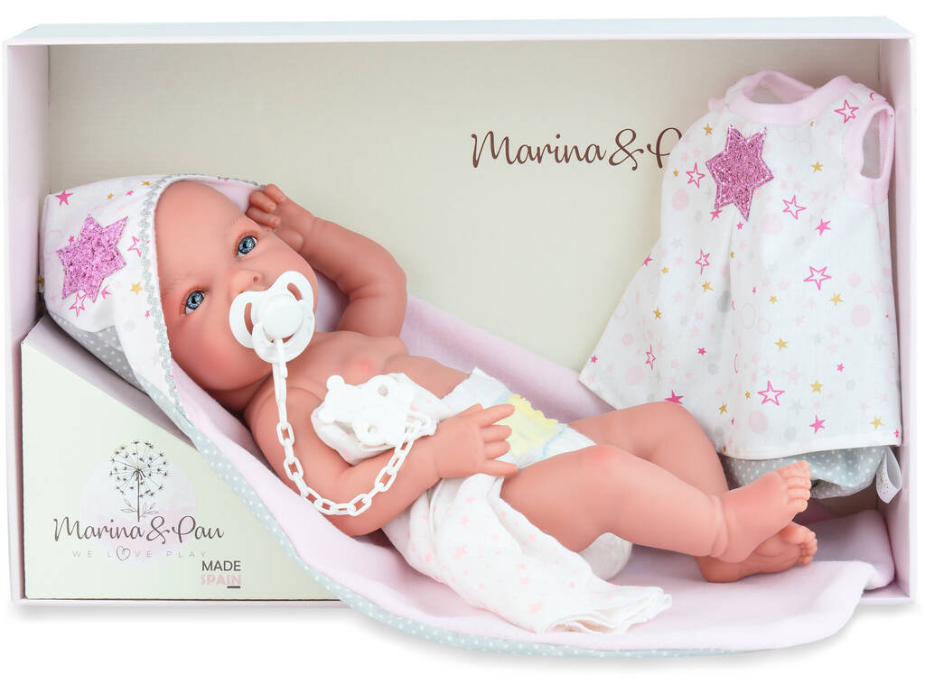 Poupée bébé Ane Baby Trousseau de 45 cm avec tétine