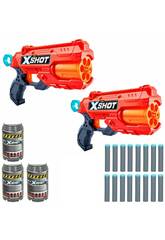 Zuru Xshot Pack 2 Lanadores 2X Reflex 6 com 16 Dardos