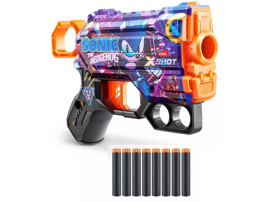 Zuru Xshot Skins Lanceur Sonic Menace avec 8 fléchettes