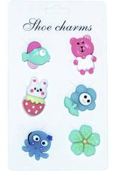 Pins dcoratifs pour sabots Eva Pack Animaux et Fleurs 6 units