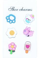 Pins Decorativos para Tamancos EVA Pack Animais e Flores 6 Unidades