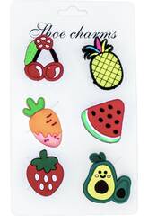 Pins dcoratifs pour sabots Eva Pack Fruits 6 units