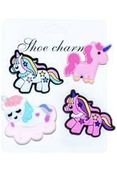 Pins Decorativos para Tamancos EVA Pack Unicórnios 4 Unidades