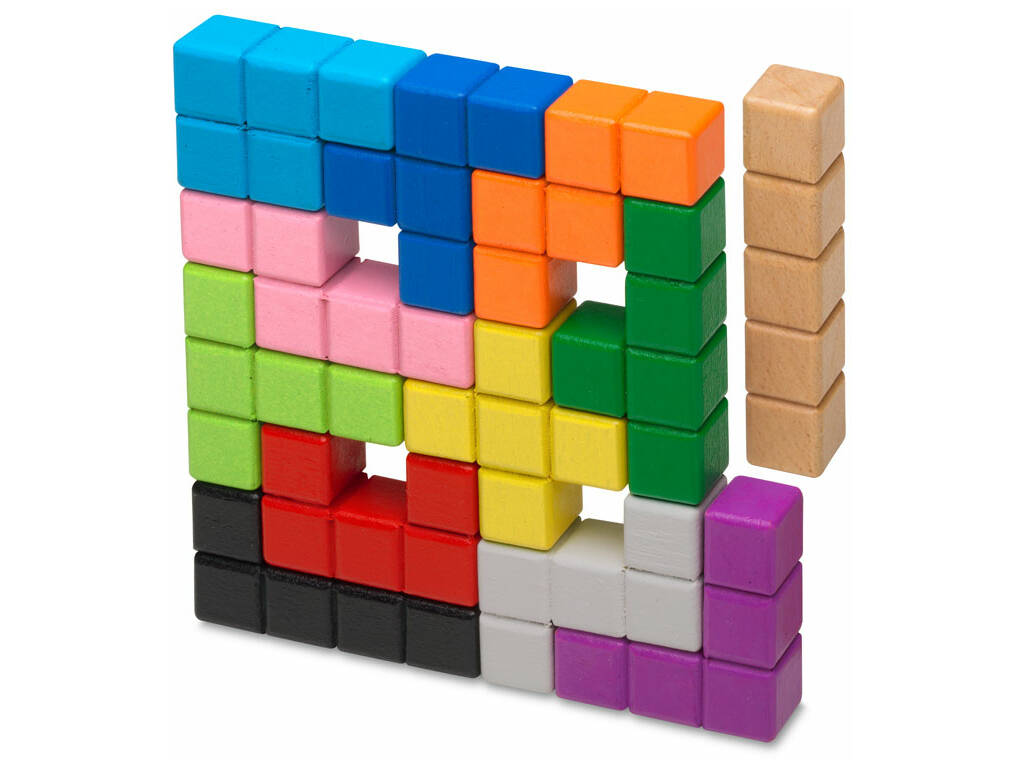 Pentominos en bois dans une boîte métallique avec 41 défis