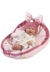 Poupe nouveau-n Mimi Sonrisas de 42 cm avec coussin