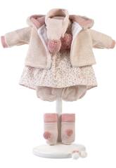 Conjunto Boneca 42 cm Cachecol, Casaco com Capuz e Ganchos