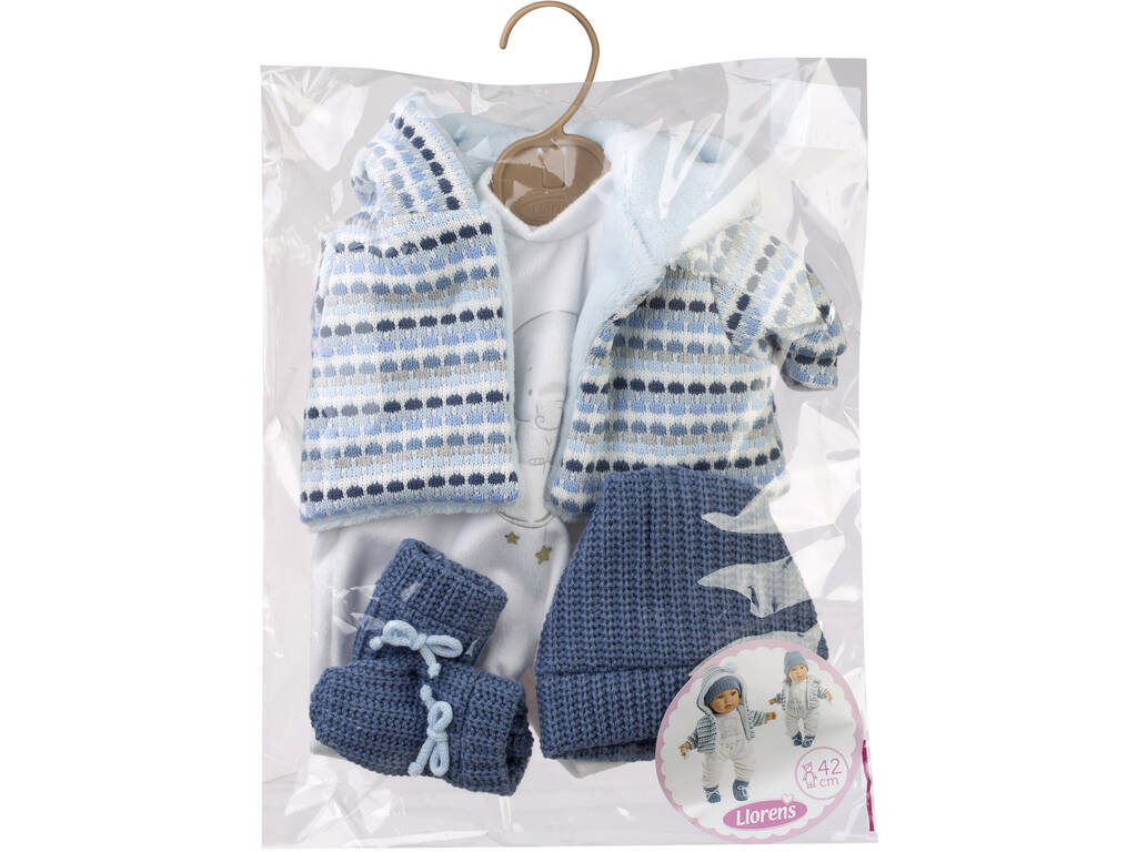 Ensemble pour poupée 42 cm Veste rayée avec capuche et chapeau