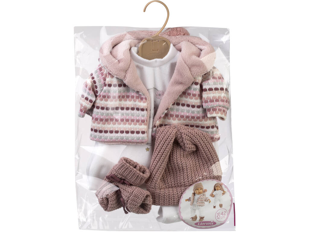 Robe pour poupée de 42 cm avec veste à capuche et bonnet