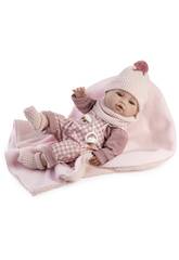Poupée nouveau-né de 42 cm avec combinaison à carreaux