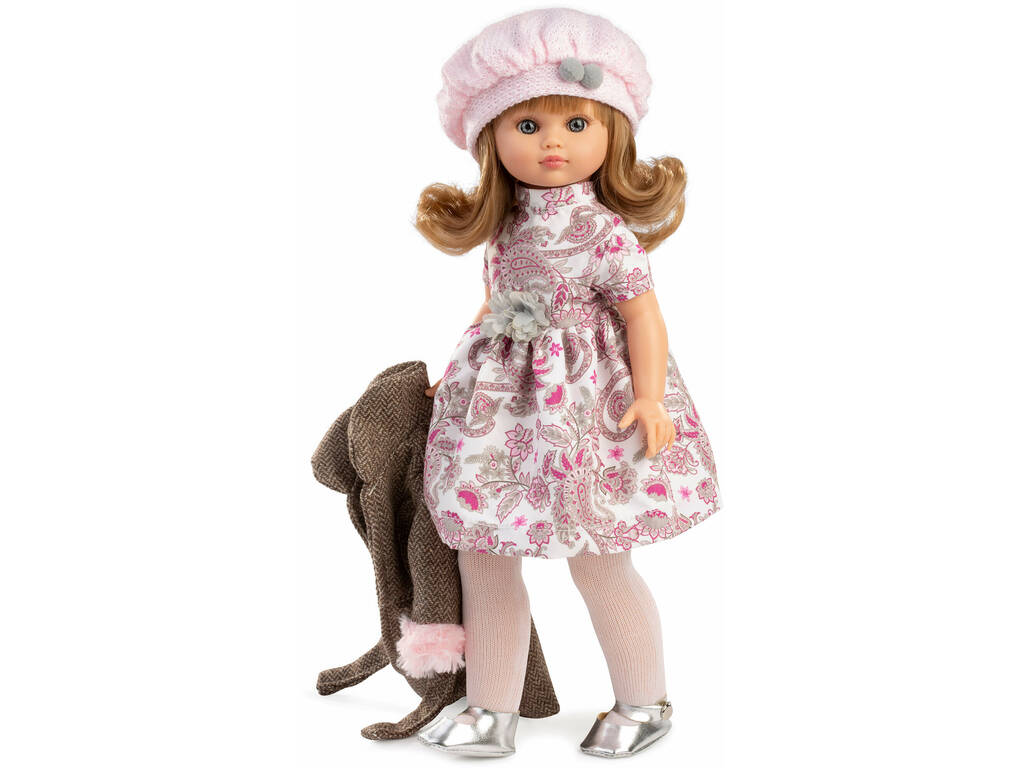 Poupée Fany Manteau et bonnet rose de 40 cm