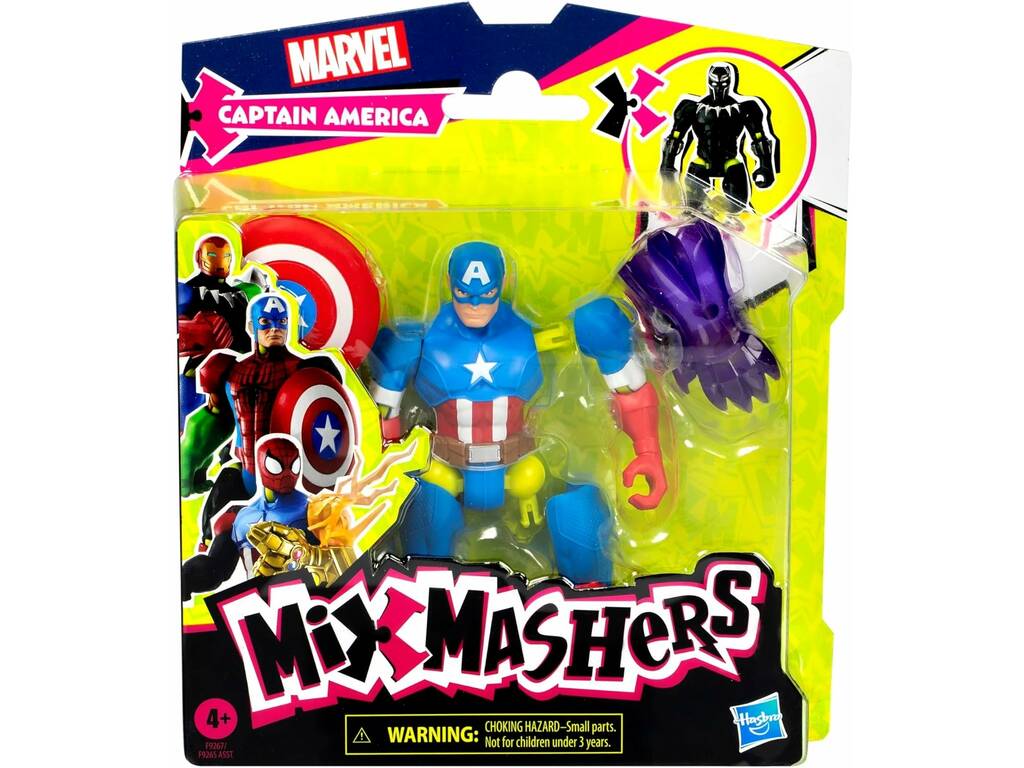 Marvel MixMashers Figura Básica Capitán América con Accesorios