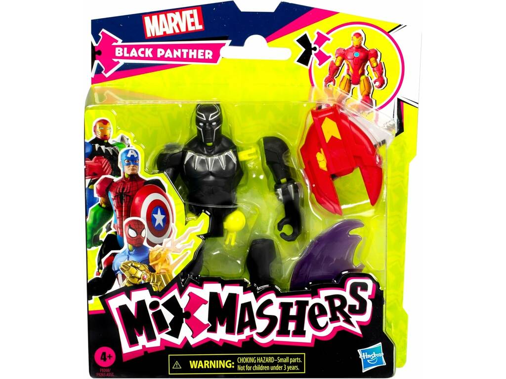 Marvel MixMashers Figura Básica Black Panther con Accesorios