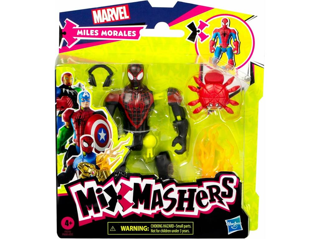 Marvel MixMashers Figura Básica Miles Morales con Accesorios