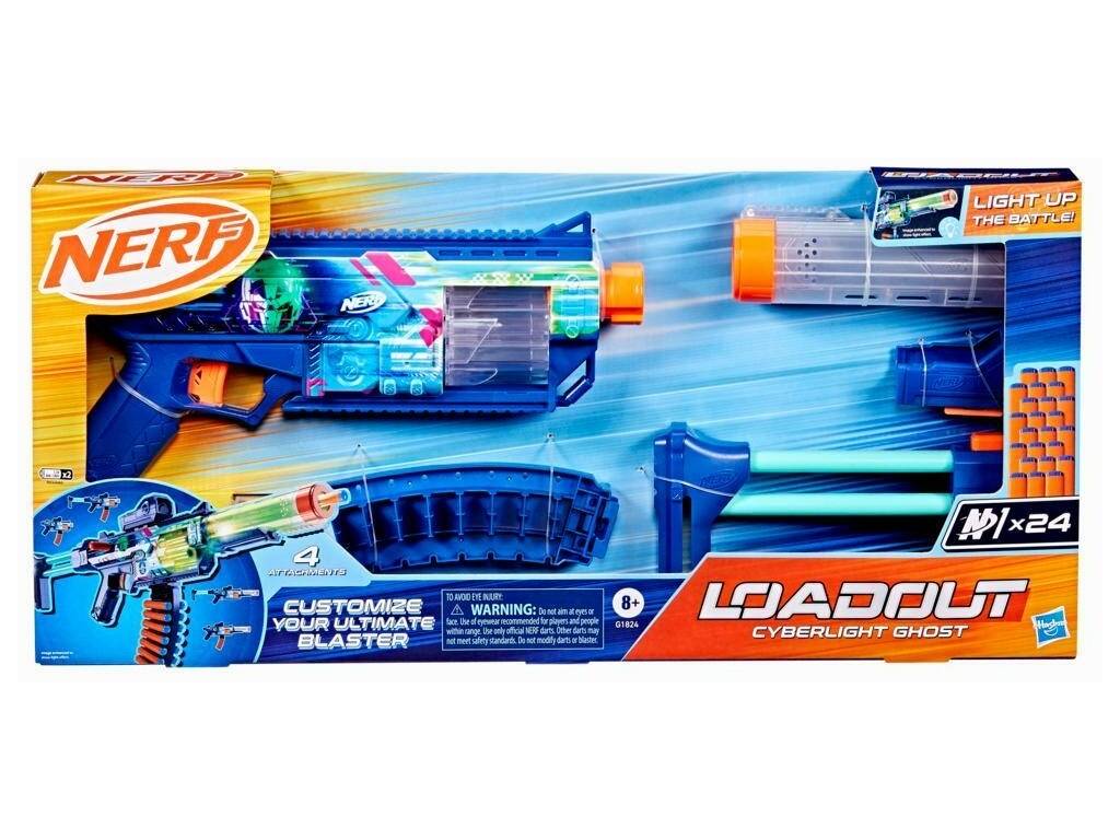 Nerf Loadout Lanzador Cyberlight Ghost con 24 Dardos