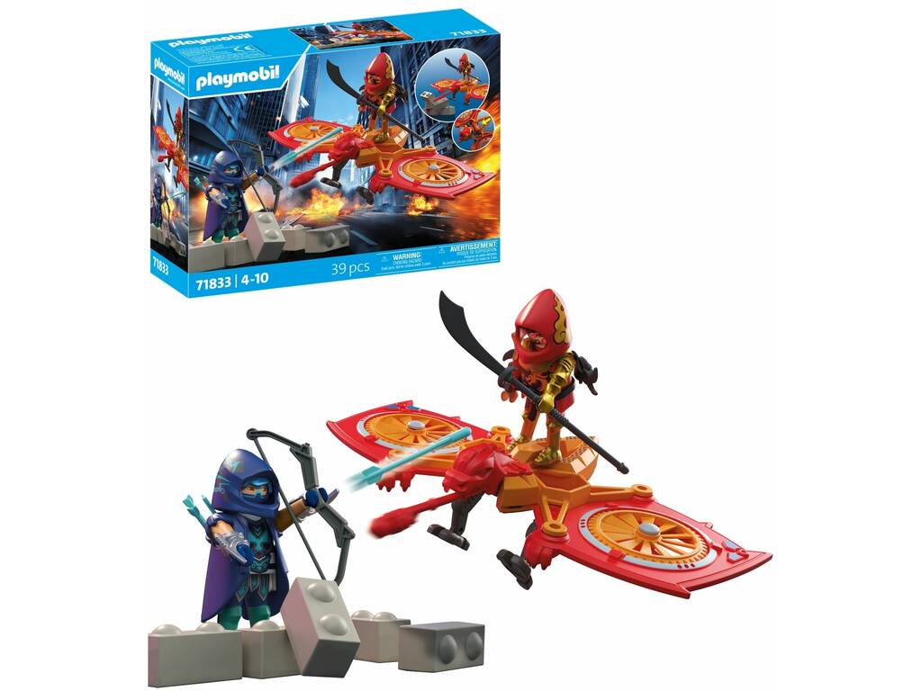 Playmobil Herói com Drone Contra Ninja Malvado