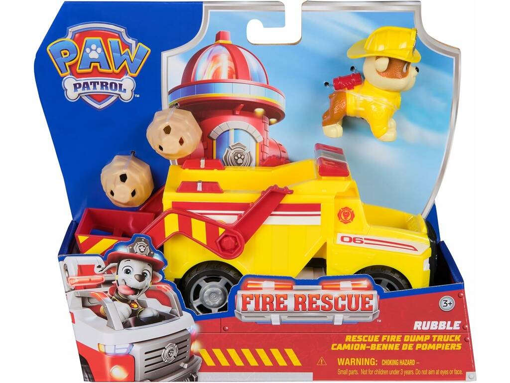 Patrulla Canina Fire Rescue Rubble con Vehículo de Carga de Bomberos