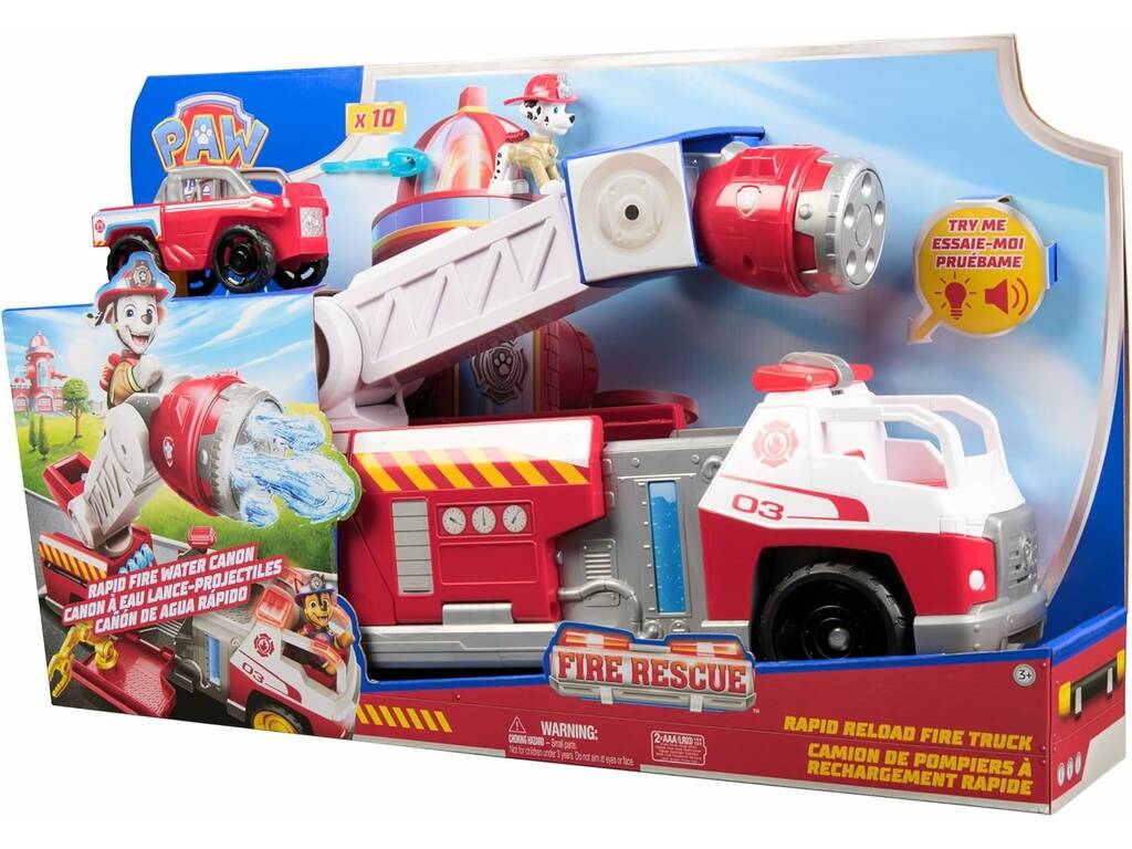 Patrouille Canine Fire Rescue Marshall avec camion de pompiers, lumières et sons
