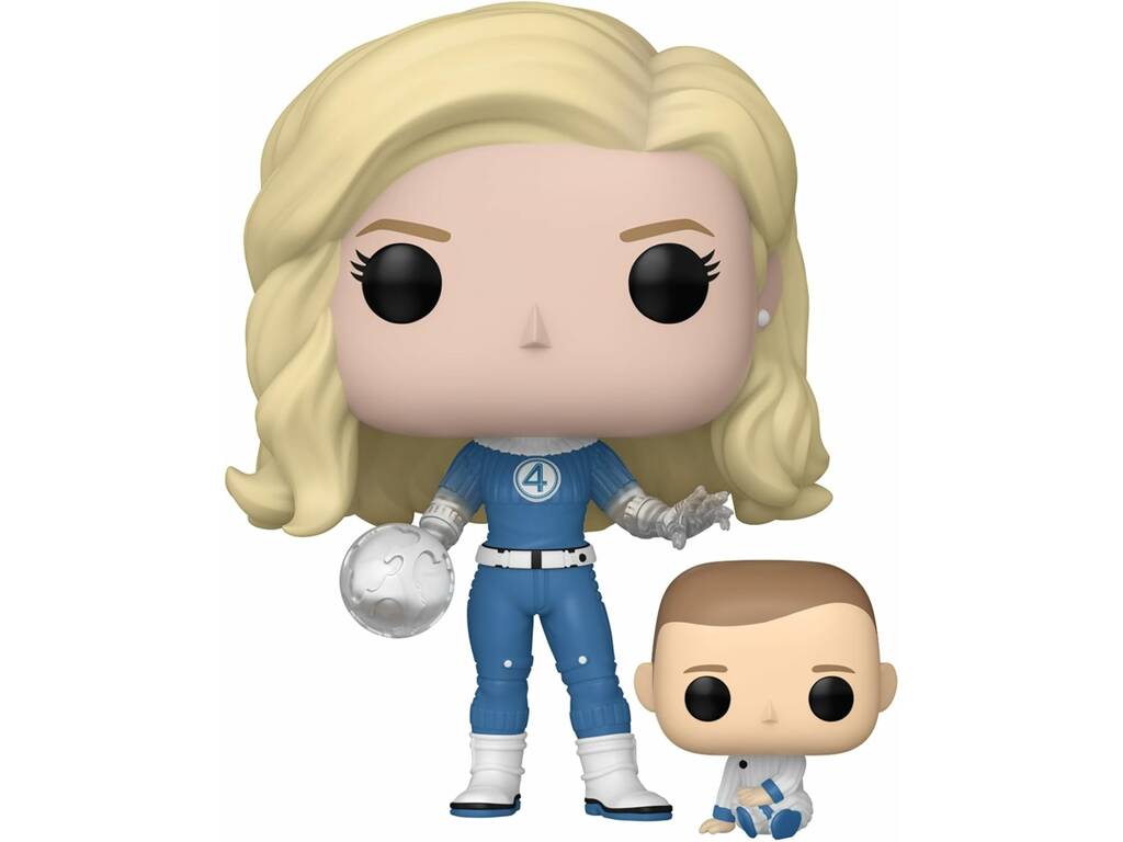 Funko Pop Les 4 Fantastiques Premiers Pas Figurine La Femme Invisible et Franklin avec tête oscillante