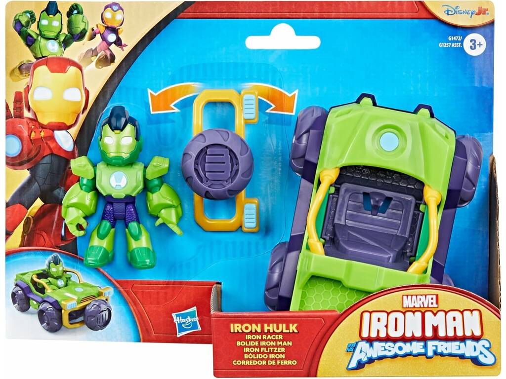 Marvel Iron Man And His Awesome Friends Iron Hulk Figure Iron Hulk avec Iron Bolide