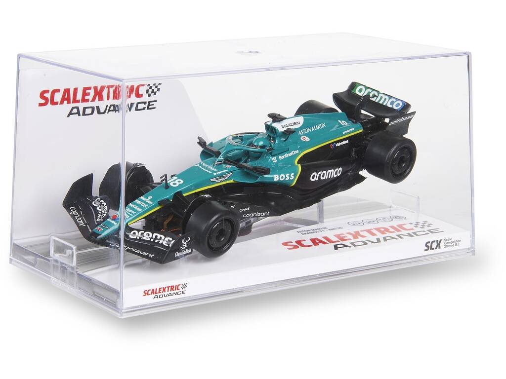 Scalextric Classic 1:32 Voiture Aston Martin Aramco F1 AMR25 de Stroll
