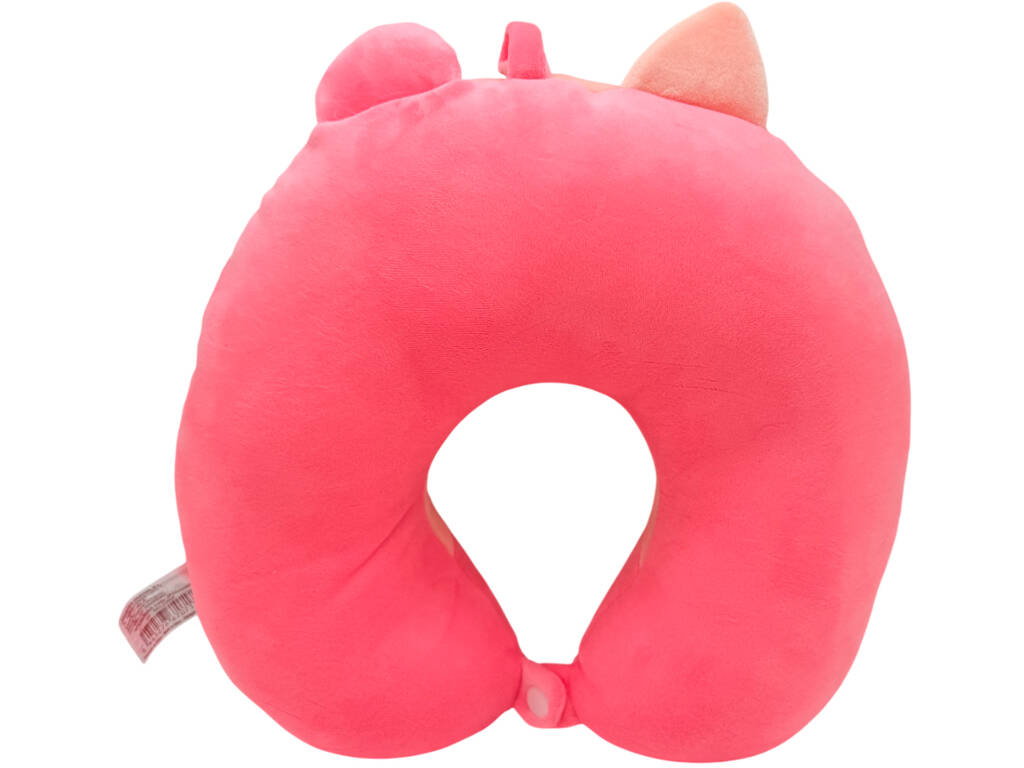 Oreiller de voyage pour le cou Chat Fraise Rose 27 x 27 cm