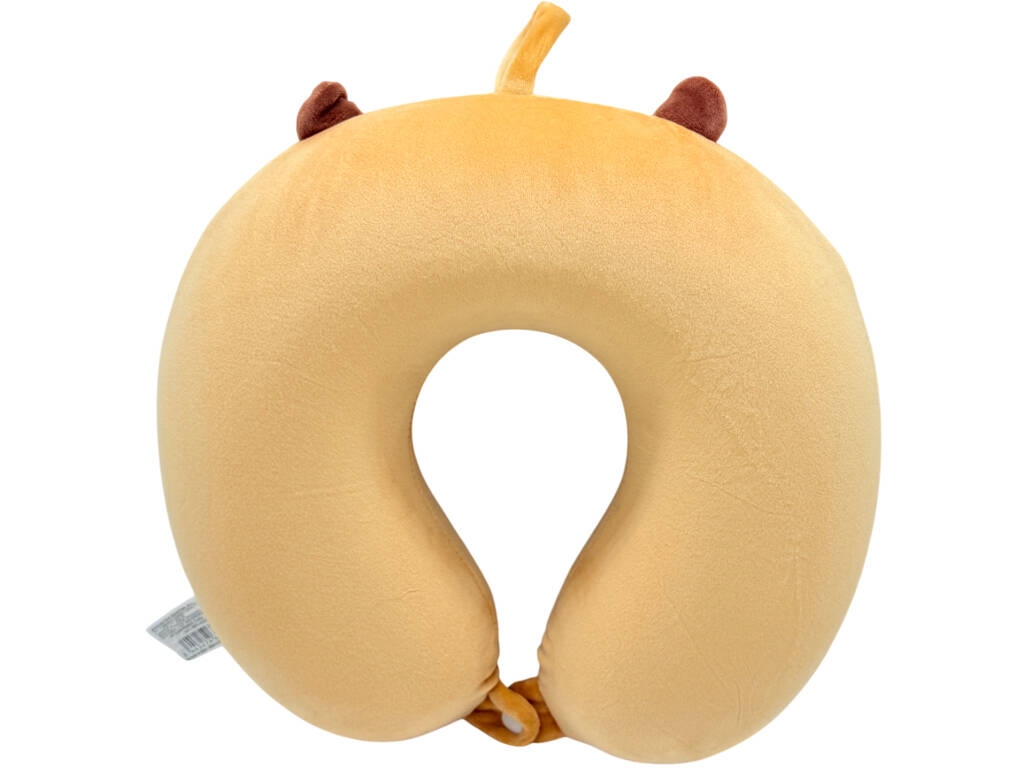 Oreiller de voyage pour le cou Capibara marron, 27 x 27 cm