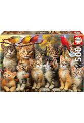 Puzzle 500 Gatinhos e Pssaros