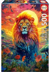 Puzzle 500 Sguardo maestoso del leone