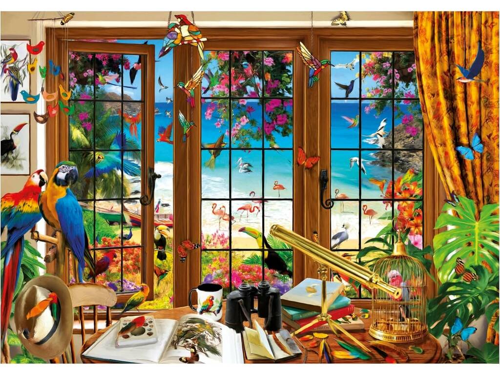 Puzzle 1500 Fenêtre de l'ornithologue