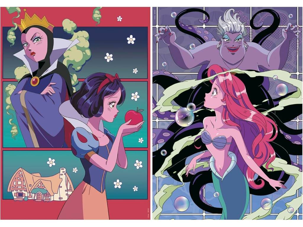 Puzzle 2x500 Disney Princesses et Villains