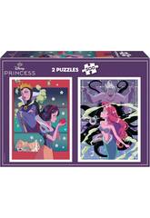 Puzzle 2x500 Disney Vils e Princesas