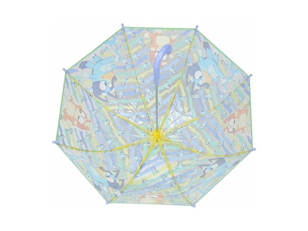 Parapluie Bluey pour enfants Parapluie à bulles transparent avec canne de 48 cm