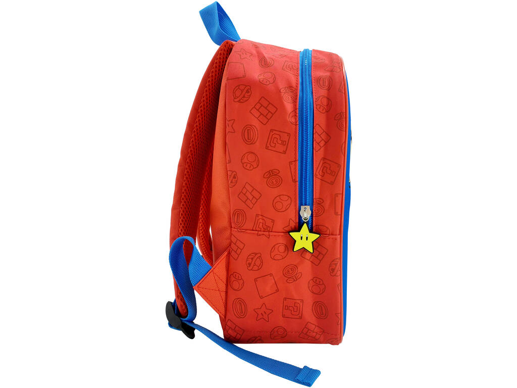 Super Mario Mochila Pré-escolar 3D de 30x26x8 cm