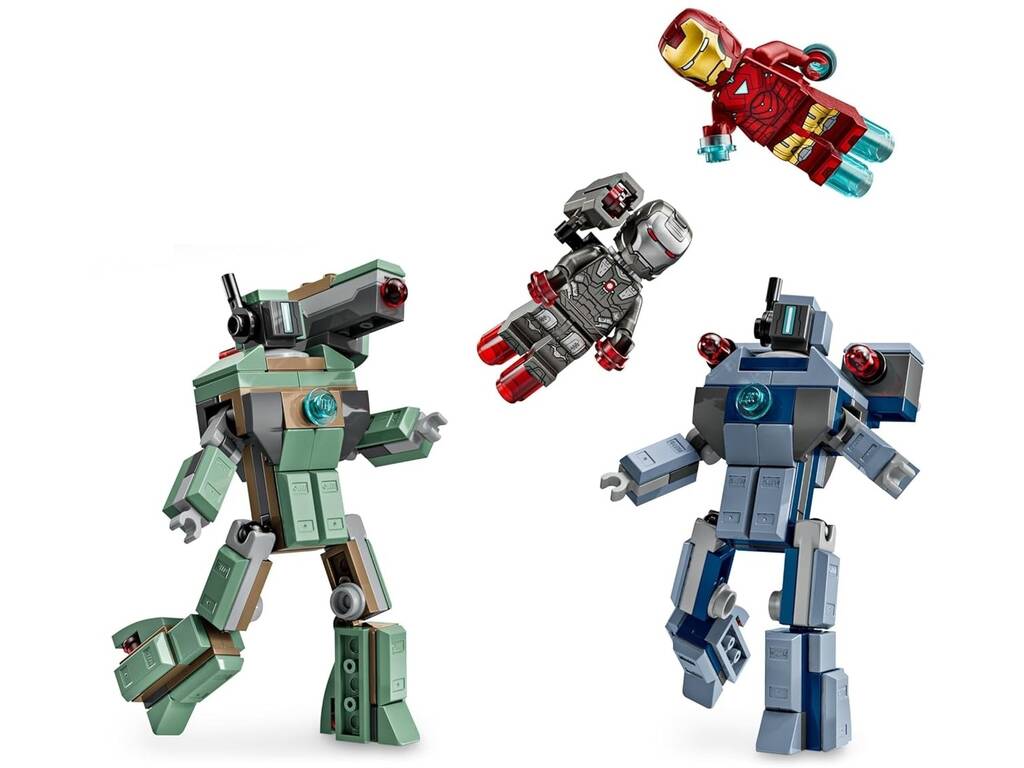 Lego Marvel Iron Man et War Machine contre les drones de Hammer