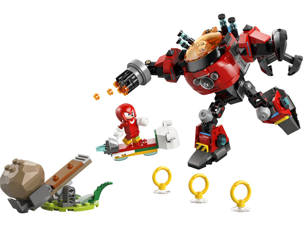 Lego Sonic Knuckles vs Meca Egg Crusher del Dr. Eggman