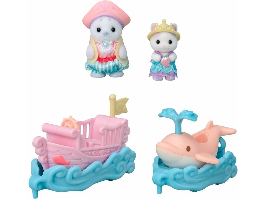 Sylvanian Families Figurine Puffy avec bateau et visage avec dauphin