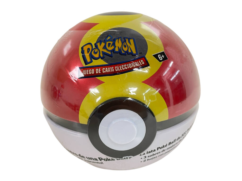 Pokémon TCG Lata Poké Ball con 3 Sobres y Pegatinas
