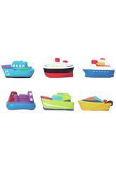 Boîte de 6 jouets de bain bateaux