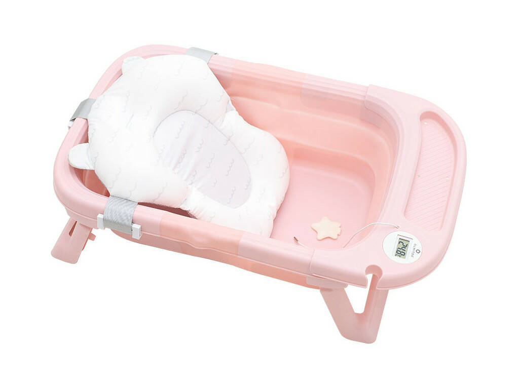 Baignoire pliante rose avec hamac