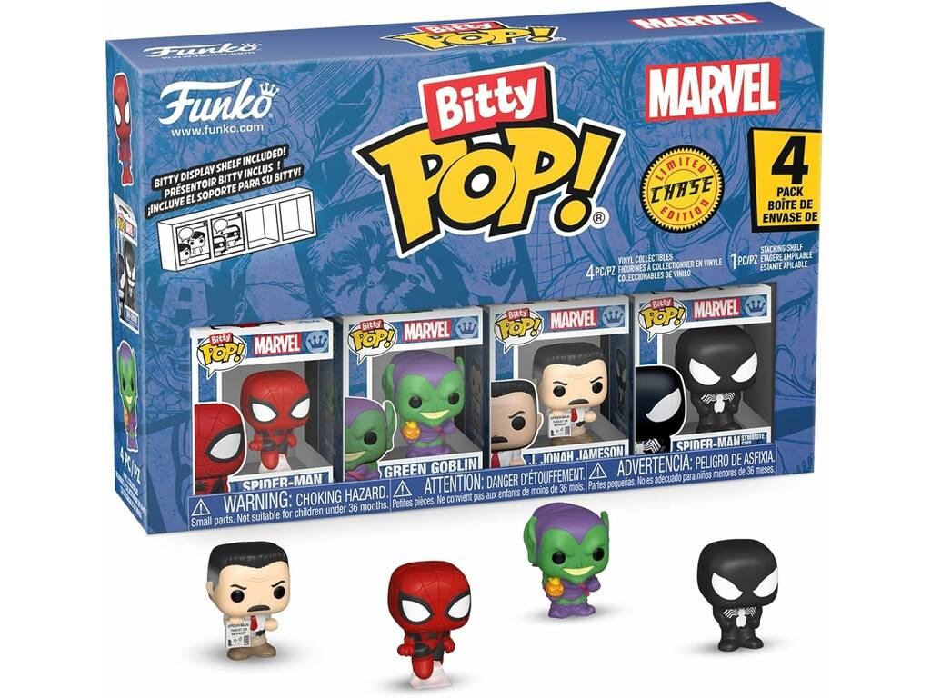 Funko Bitty Pop Marvel Spiderman Pack 4 con Duende Verde