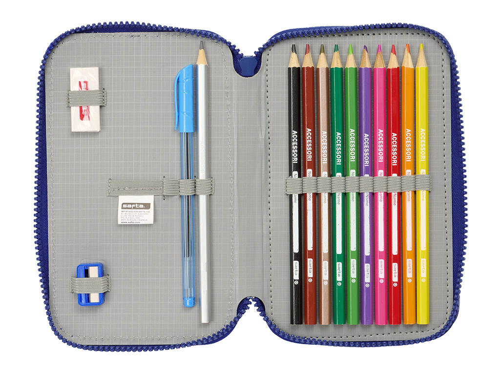 Trousse à crayons double 29 pièces F.C. Barcelona