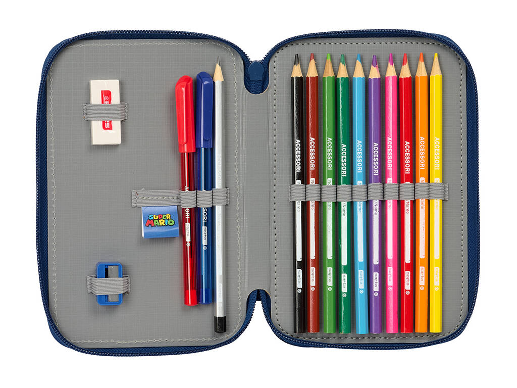 Boîte à crayons double 29 pièces Super Mario Trick