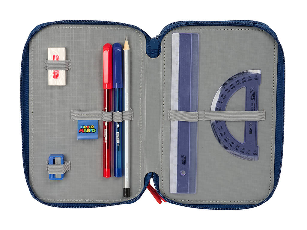 Trousse à crayons triple 37 pièces Super Mario Trick