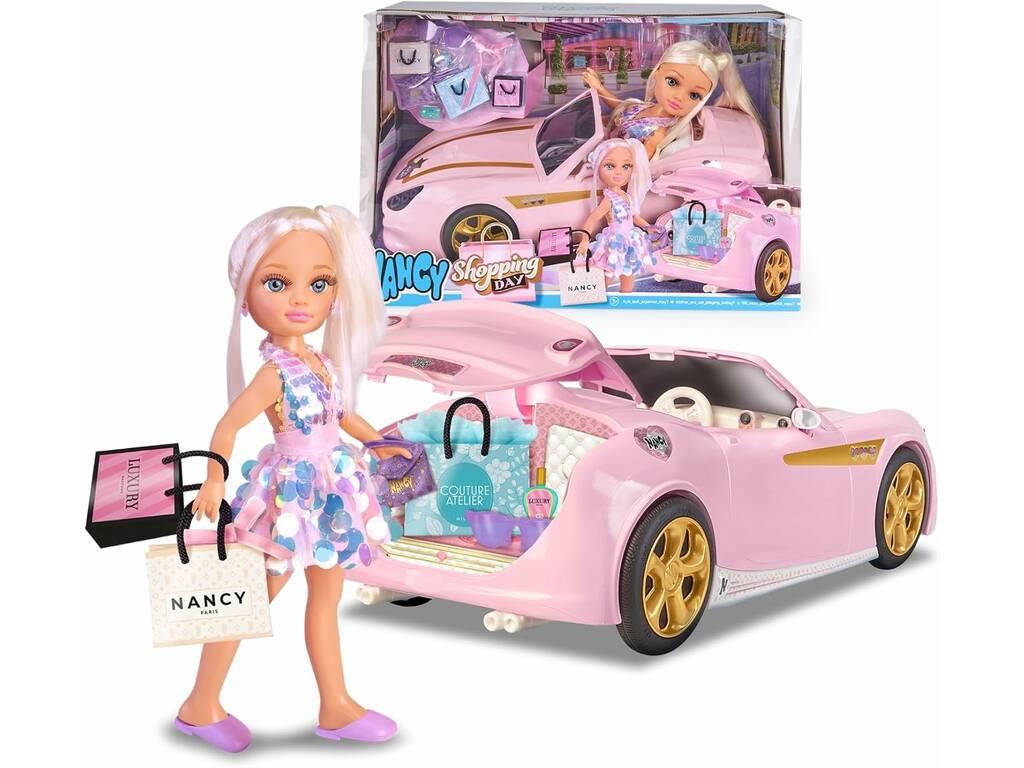 Nancy Poupée Une journée shopping avec voiture et accessoires