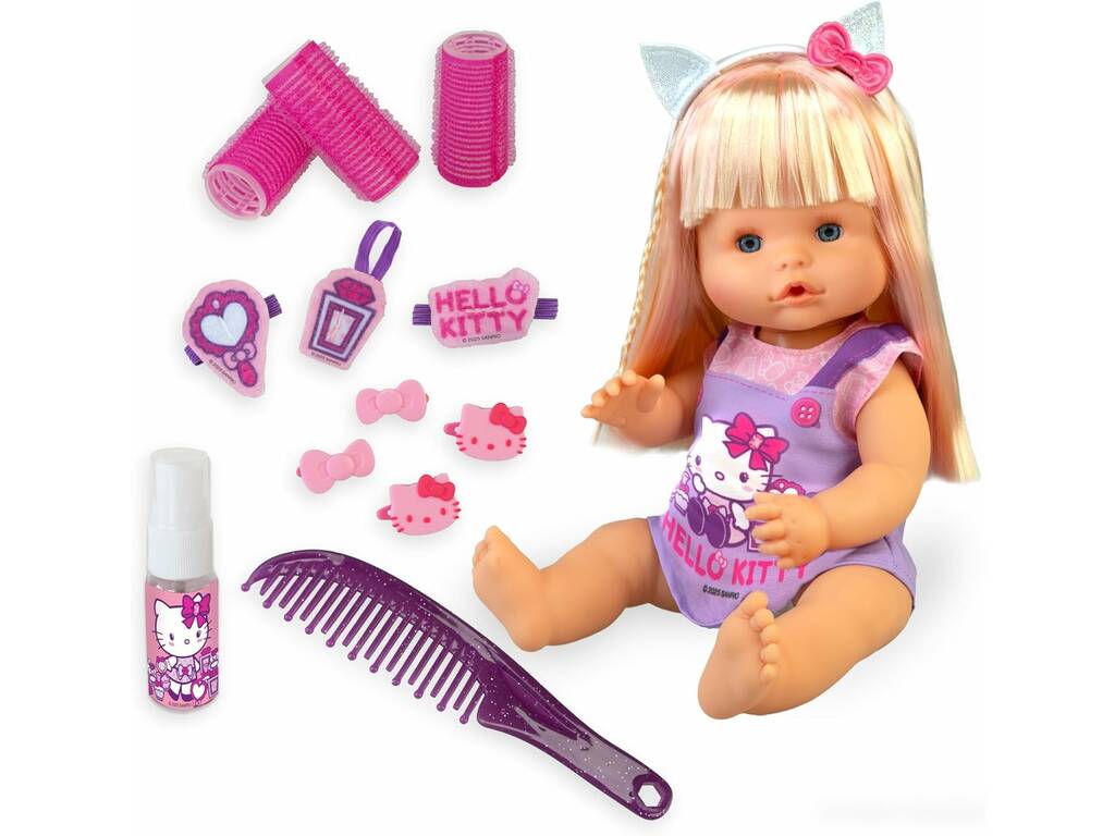 Nenuco Poupée Hello Kitty avec accessoires de coiffure